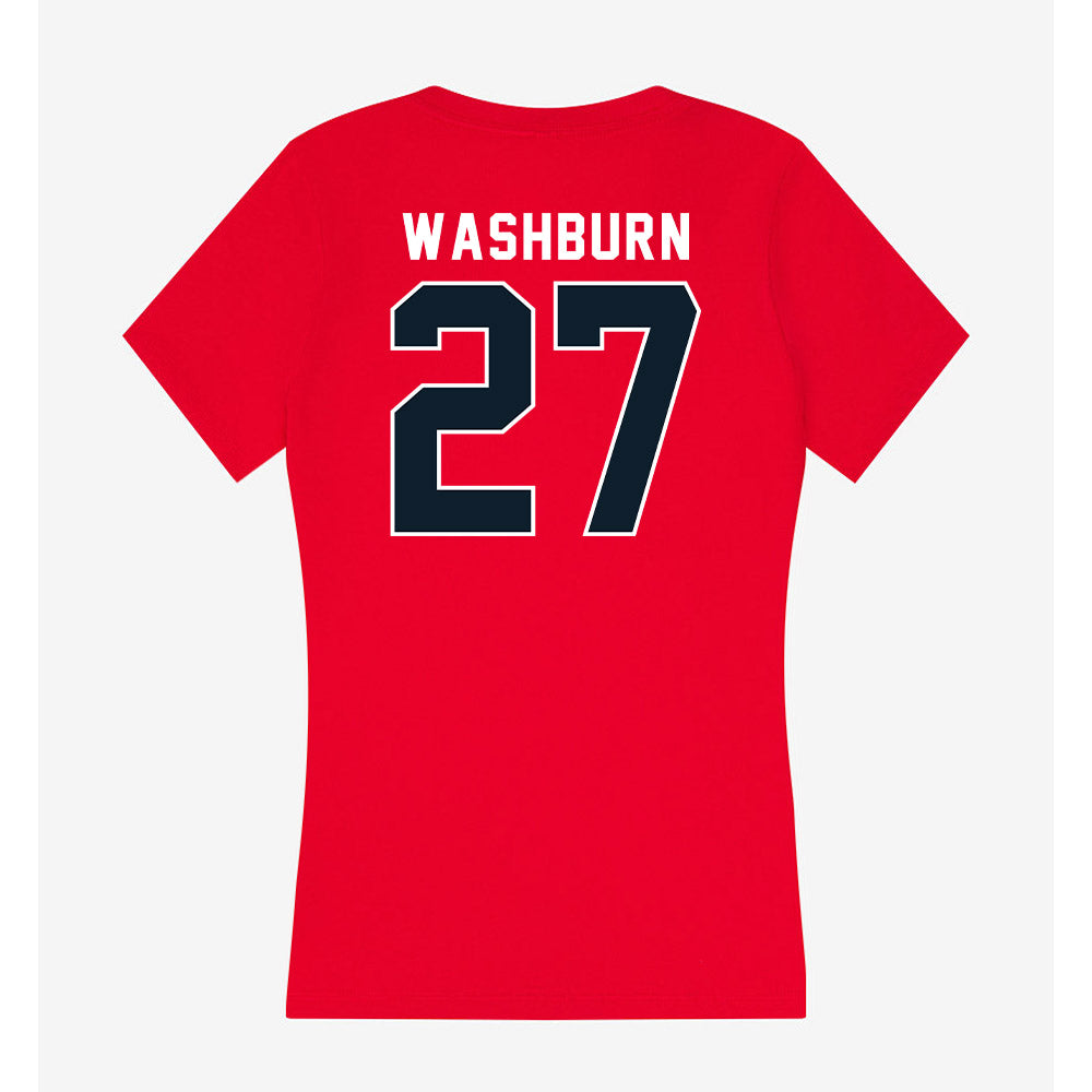 Dallas Baptist - NCAA Women's Soccer : Ashley Washburn - Women's V-Neck T-Shirt-1