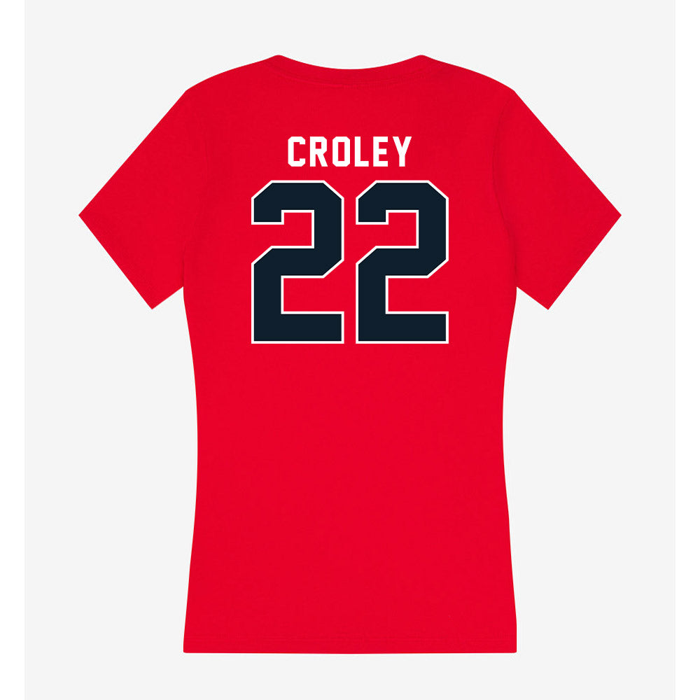 Dallas Baptist - NCAA Women's Soccer : Emma Croley - Women's V-Neck T-Shirt-1