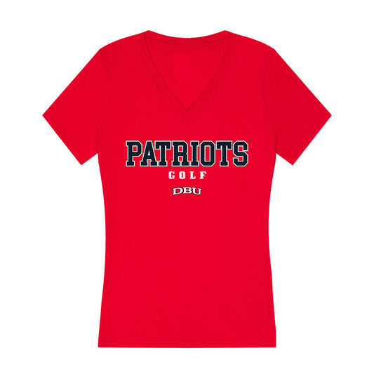 Dallas Baptist - NCAA Women's Golf : Gaia Esparza - Women's V-Neck T-Shirt-0