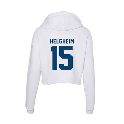 Saint Peter's - NCAA Men's Soccer : Thomas Helgheim - Women's Crop Fleece Hooded Sweatshirt-3
