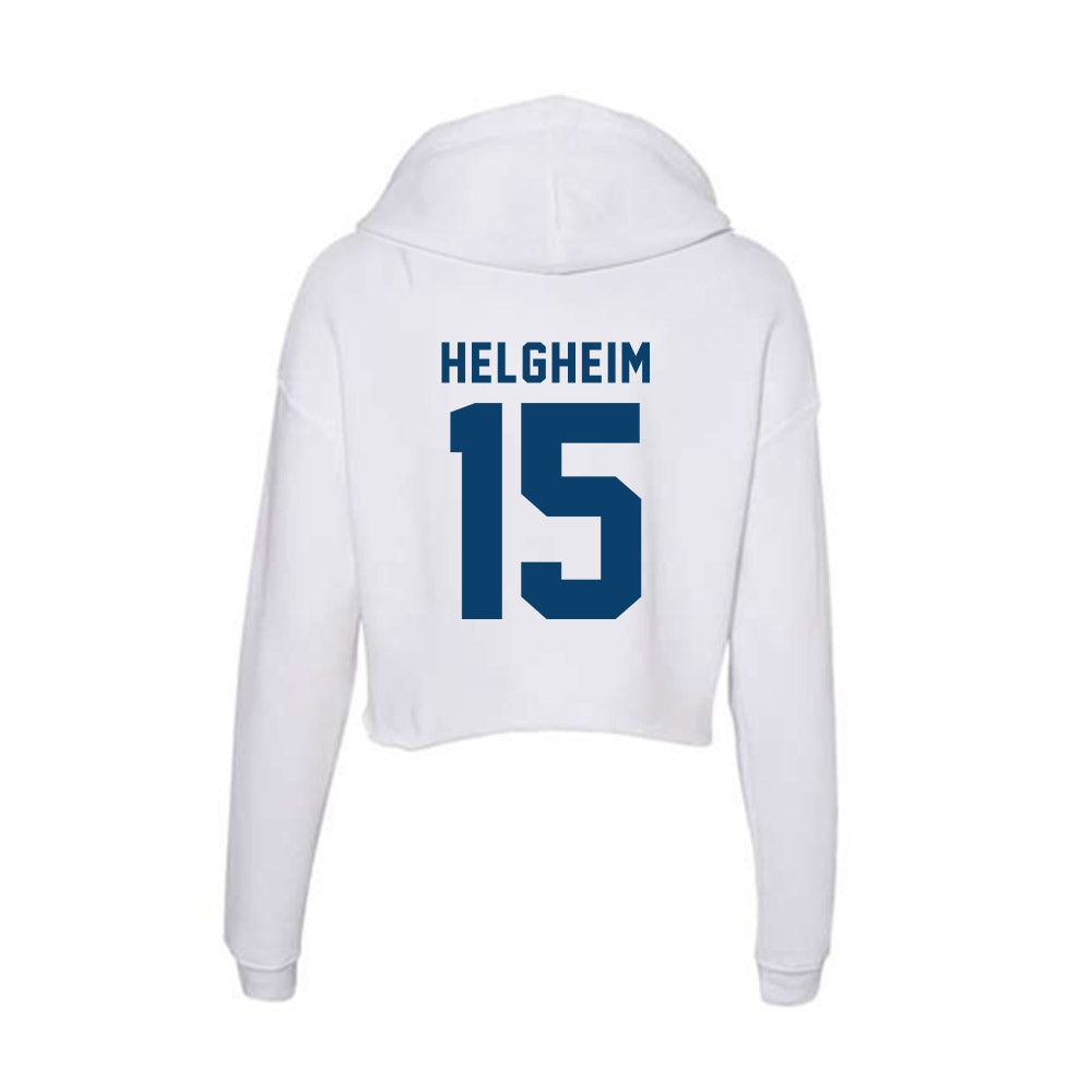 Saint Peter's - NCAA Men's Soccer : Thomas Helgheim - Women's Crop Fleece Hooded Sweatshirt-2