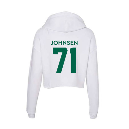 Illinois Wesleyan - NCAA Football : Luke Johnsen - Women's Crop Fleece Hoodie-1