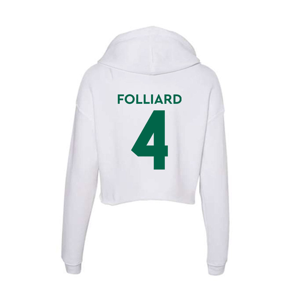 Illinois Wesleyan - NCAA Football : Connor Folliard - Women's Crop Fleece Hoodie-1