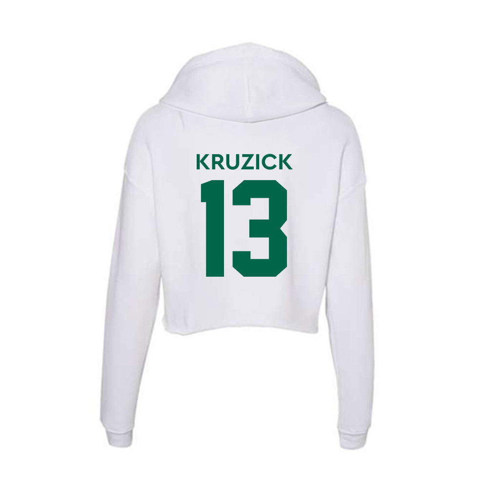 Illinois Wesleyan - NCAA Football : GB Kruzick - Women's Crop Fleece Hooded Sweatshirt-1