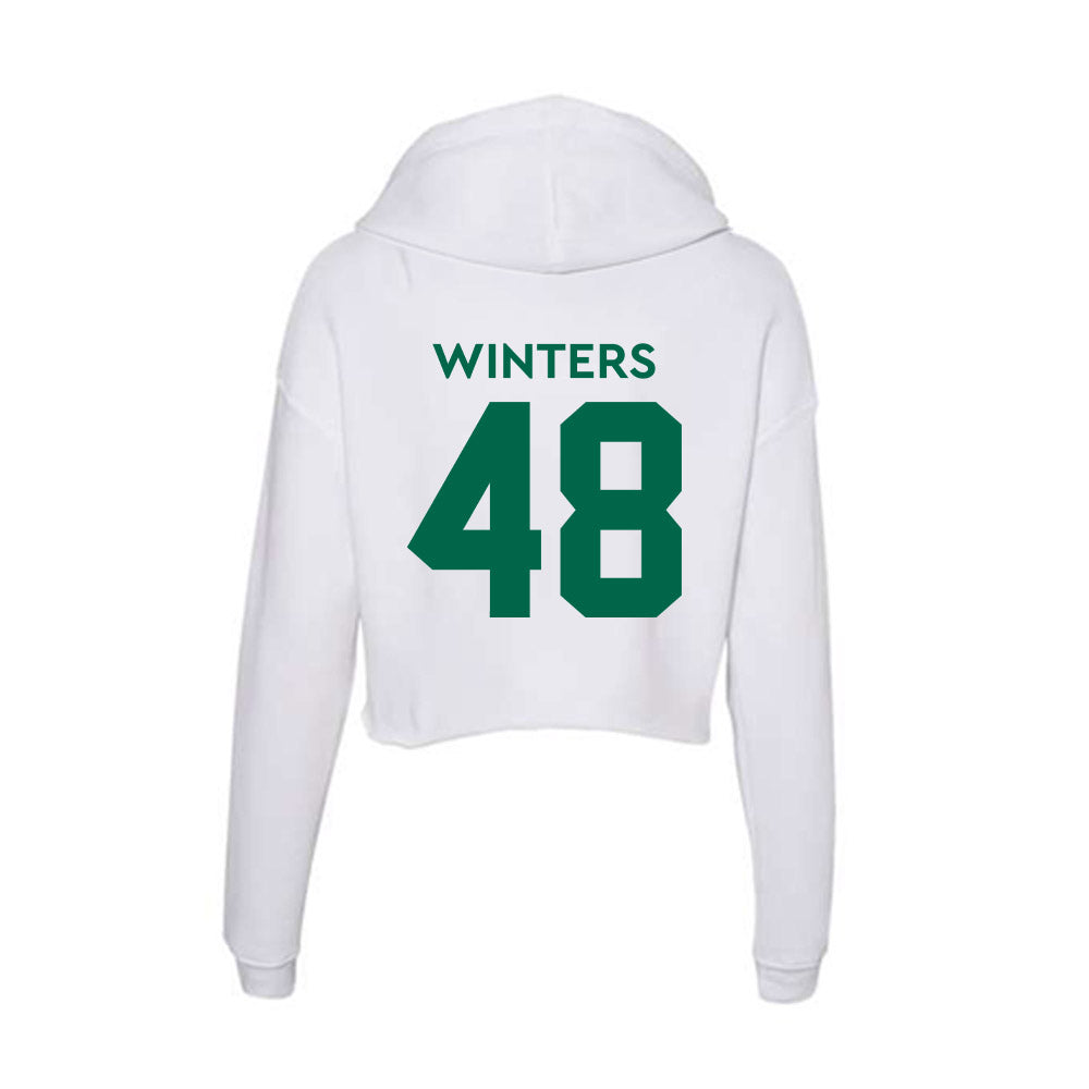 Illinois Wesleyan - NCAA Football : Deon Winters - Women's Crop Fleece Hooded Sweatshirt-1