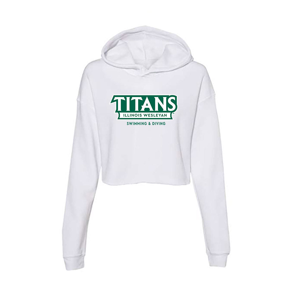 Illinois Wesleyan - NCAA Men's Swimming & Diving : Jacob Nacional - Women's Crop Fleece Hoodie-0