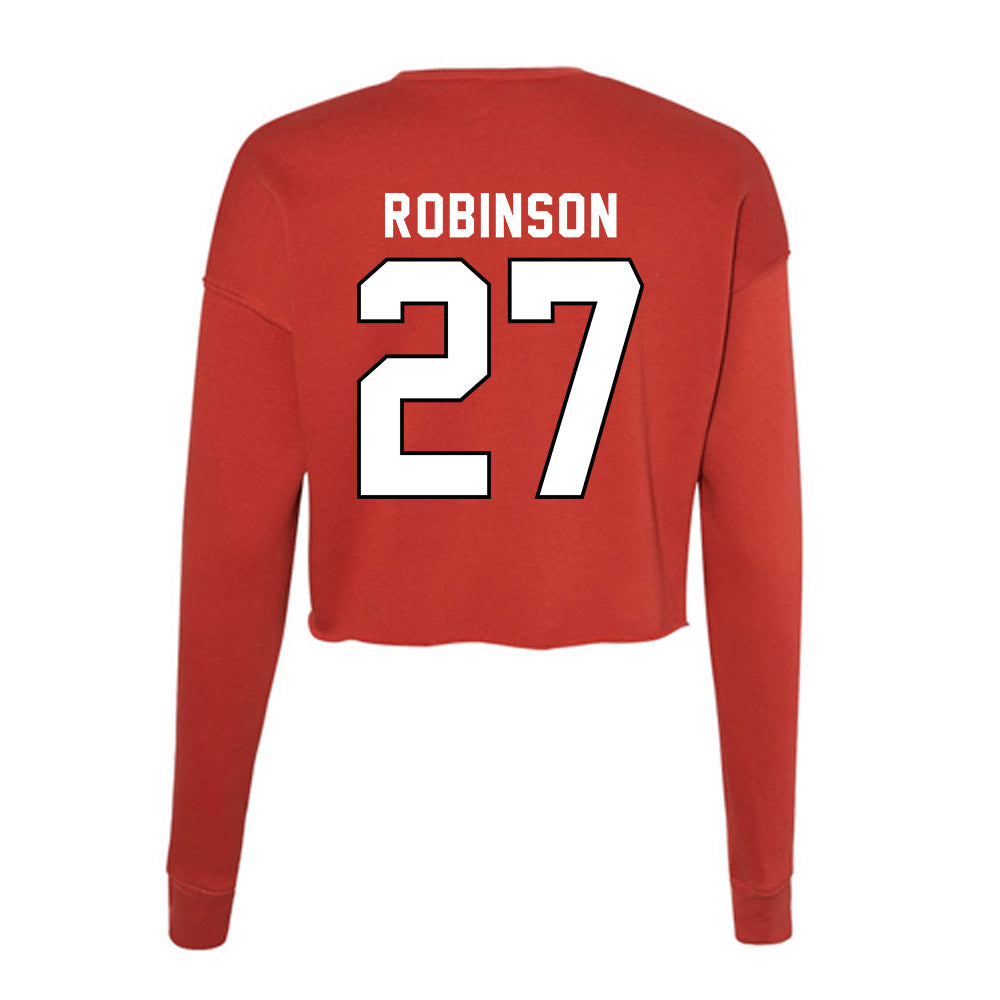 Tampa - NCAA Baseball : Kenneth Robinson - Women's Cropped Crew Fleece-3