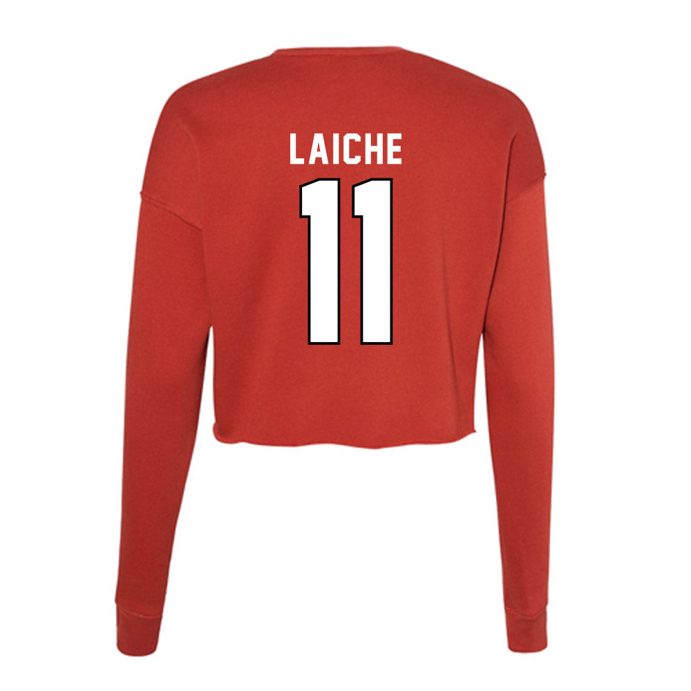 Tampa - NCAA Baseball : Alex Laiche - Women's Cropped Crew Fleece-3