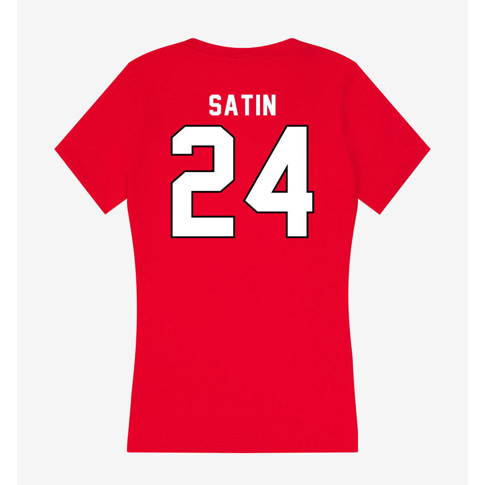 Tampa - NCAA Baseball : Robert Satin - Women's V-Neck T-Shirt-1