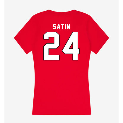 Tampa - NCAA Baseball : Robert Satin - Women's V-Neck T-Shirt-1