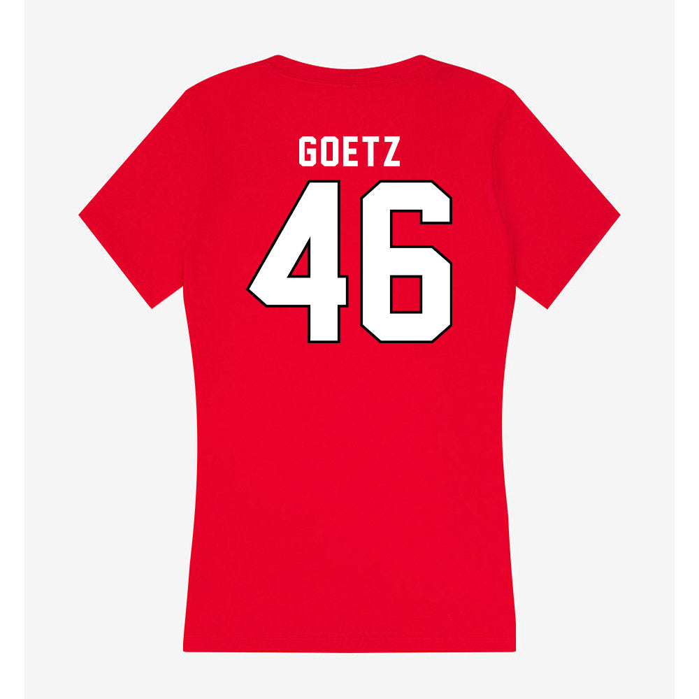Tampa - NCAA Men's Lacrosse : Brady Goetz - Women's V-Neck T-Shirt-1