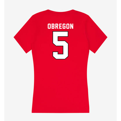 Tampa - NCAA Men's Soccer : Andy Obregon - Women's V-Neck T-Shirt-1
