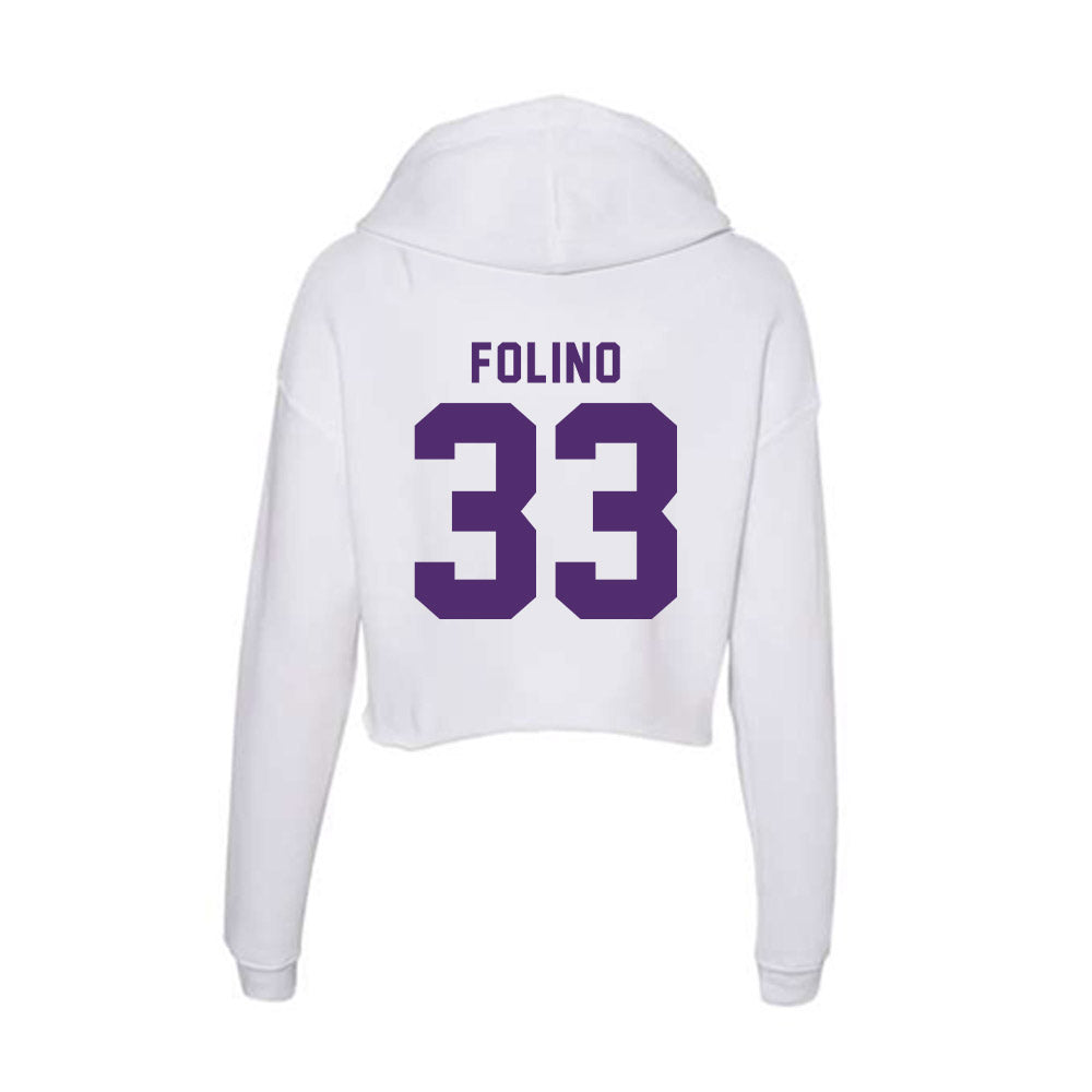 Albion - NCAA Men's Soccer : Simone Folino - Women's Crop Fleece Hoodie-1