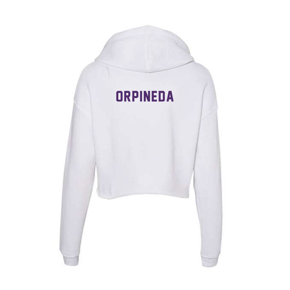 Albion - NCAA Men's Soccer : Christian Orpineda - Women's Crop Fleece Hooded Sweatshirt-1