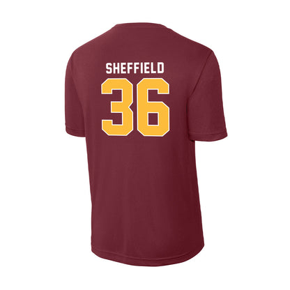 UMN Duluth - NCAA Men's Ice Hockey : Cole Sheffield - Activewear T-Shirt-1