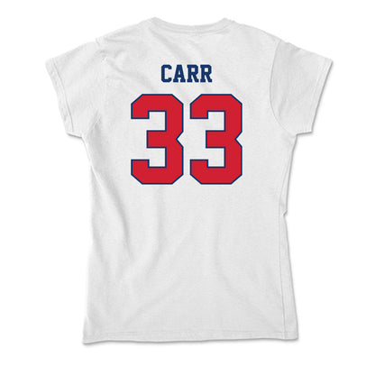 Francis Marion - NCAA Acrobatics & Tumbling : Janae Carr - Soft Style Women’s T-Shirt-1