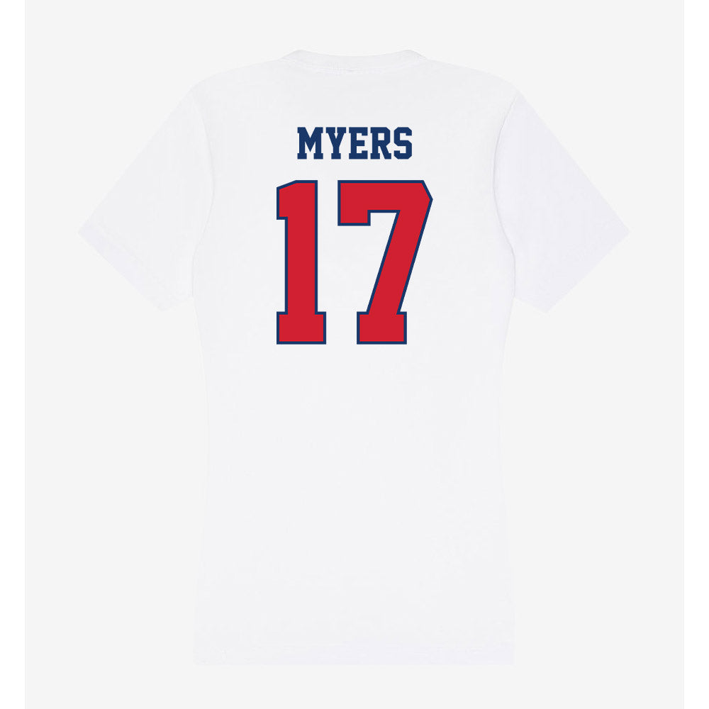 Francis Marion - NCAA Acrobatics & Tumbling : Chloe Myers - Women's V-Neck T-Shirt-1