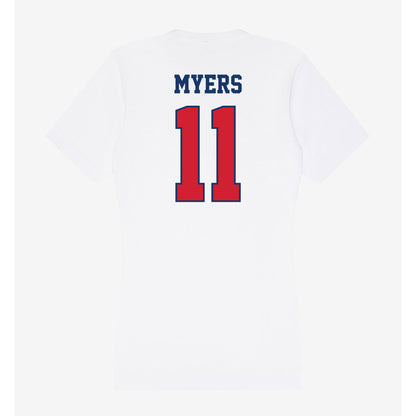 Francis Marion - NCAA Women's Basketball : Tyra Myers - Women's V-Neck T-Shirt-1