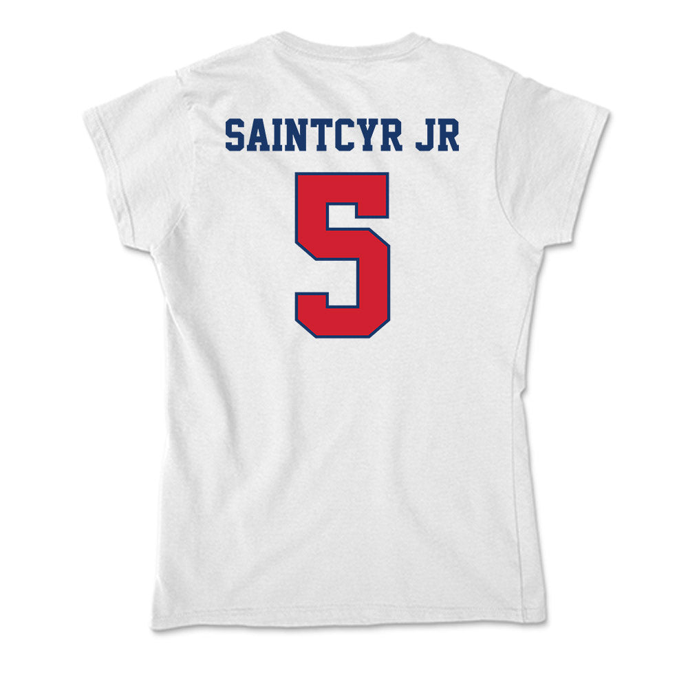 Francis Marion - NCAA Men's Basketball : Farid SaintCyr Jr - Soft Style Women’s T-Shirt-1