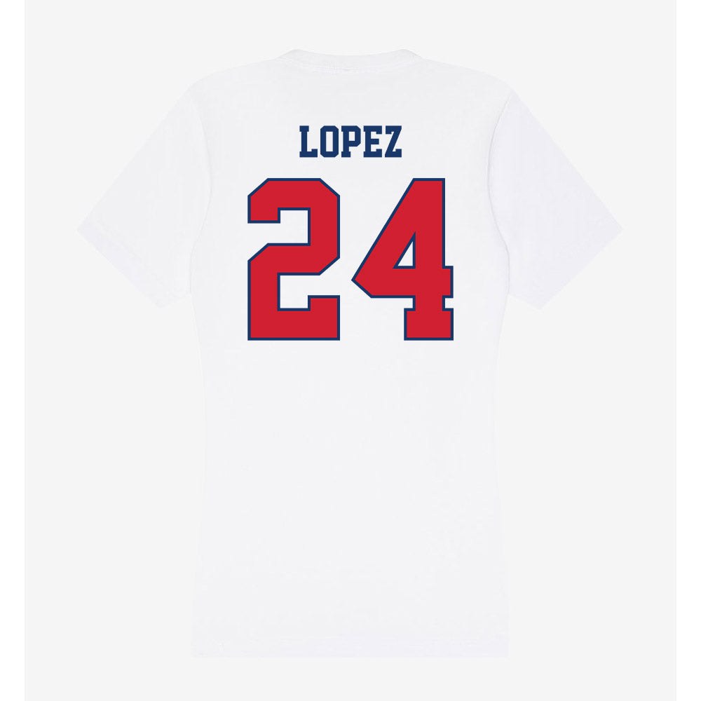Francis Marion - NCAA Women's Soccer : Alena Lopez - Women's V-Neck T-Shirt-1