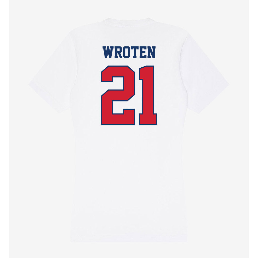Francis Marion - NCAA Women's Basketball : Amaya Wroten - Women's V-Neck T-Shirt-1