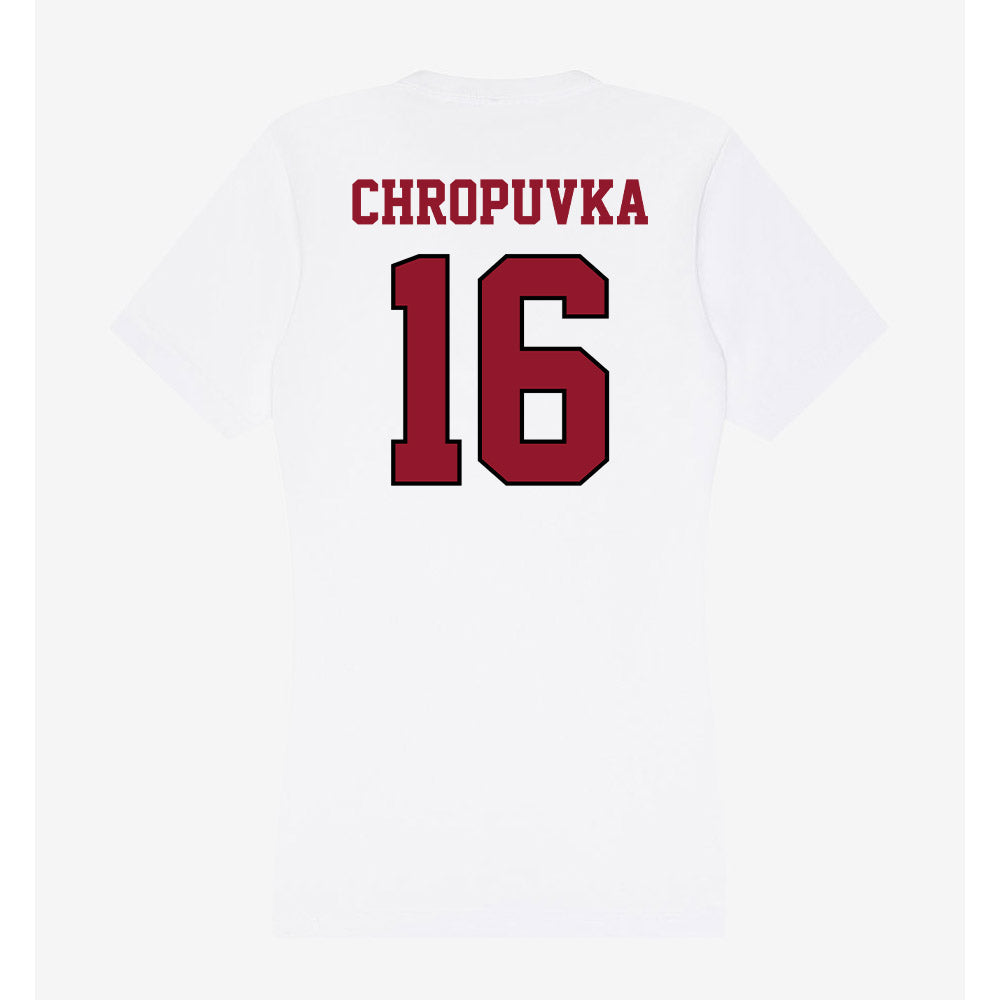 Lafayette College - NCAA Baseball : Curtis Chropuvka - Women's V-Neck T-Shirt-1