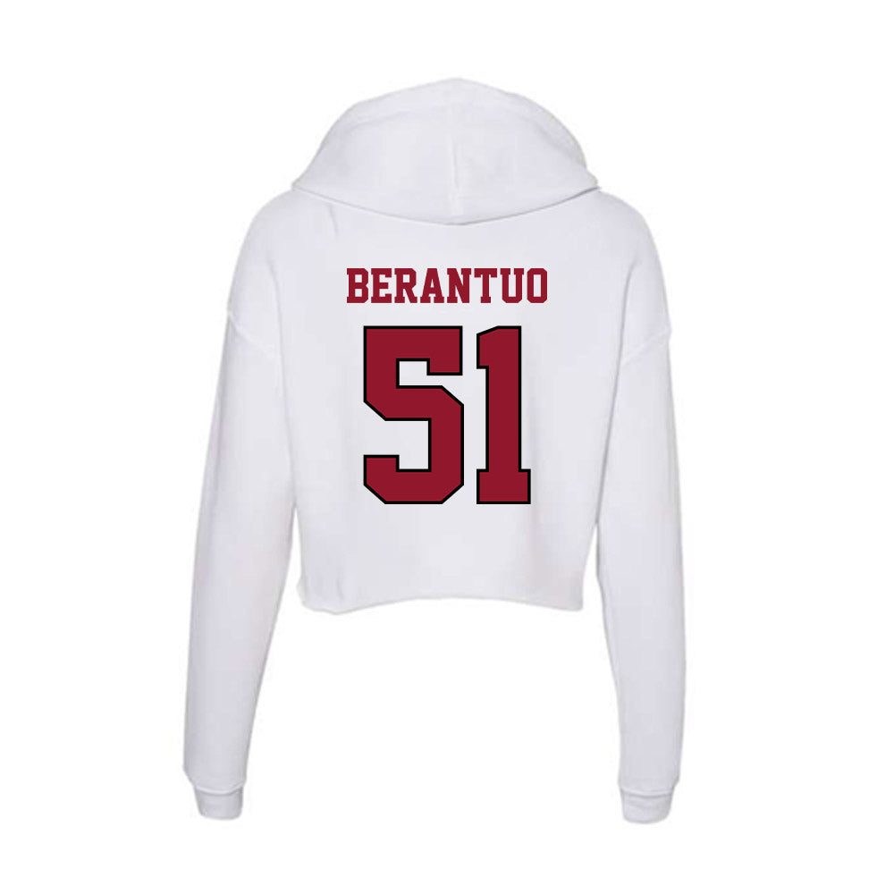 Lafayette College - NCAA Football : Maddox Berantuo - Women's Crop Fleece Hooded Sweatshirt-1