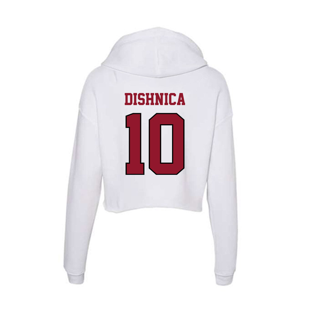 Lafayette College - NCAA Men's Soccer : Samir Dishnica - Women's Crop Fleece Hoodie-1