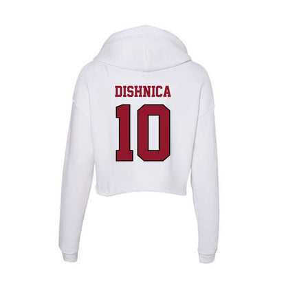 Lafayette College - NCAA Men's Soccer : Samir Dishnica - Women's Crop Fleece Hoodie-1