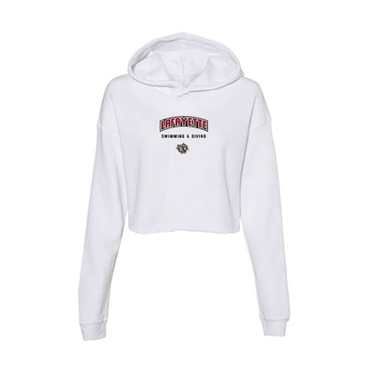 Lafayette College - NCAA Men's Swimming & Diving : Landon Orth - Women's Crop Fleece Hoodie-0