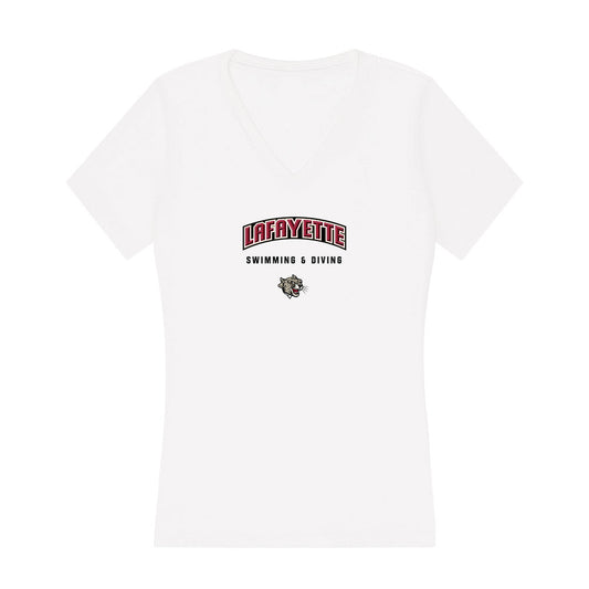 Lafayette College - NCAA Women's Swimming & Diving : Kristina Fleck - Women's V-Neck T-Shirt-0