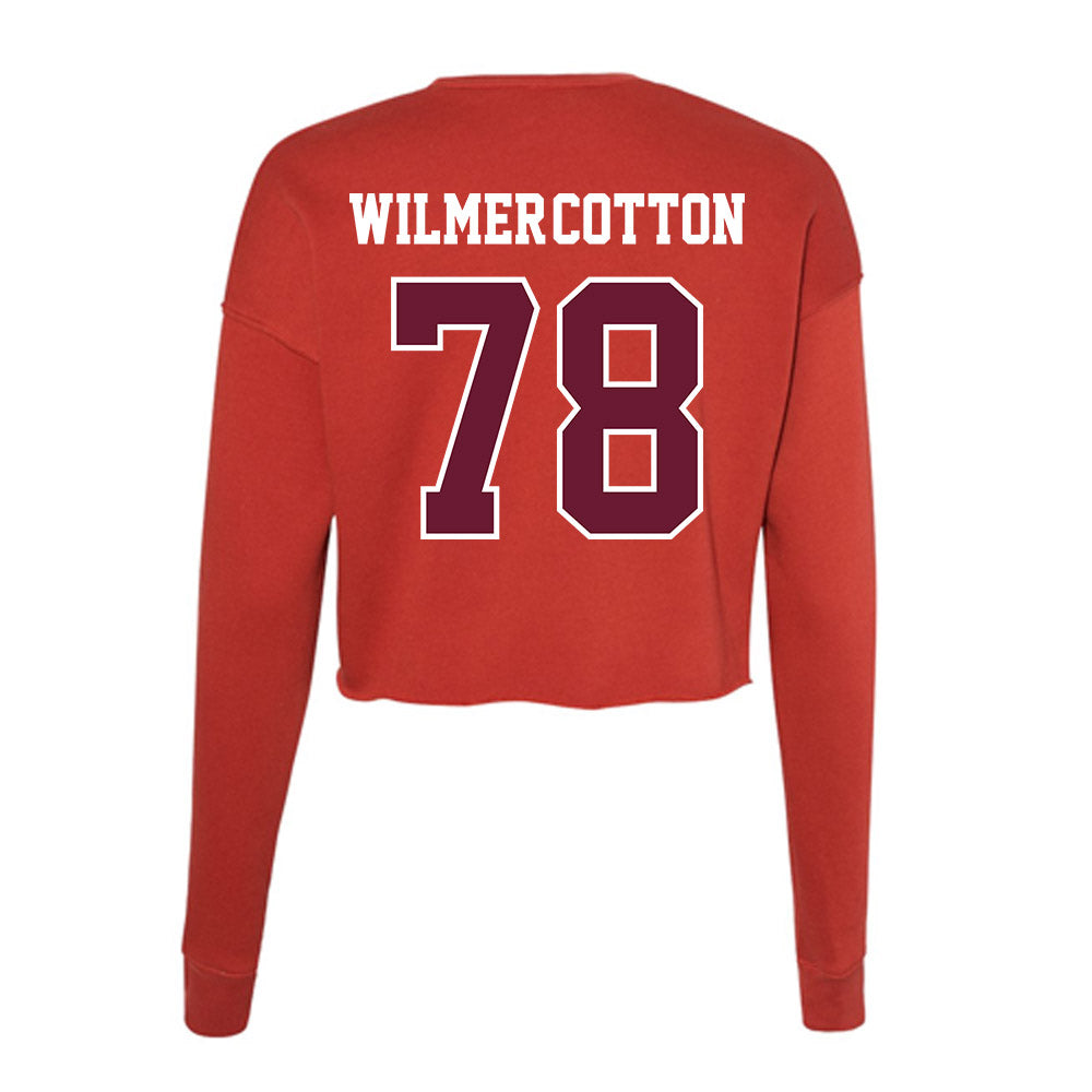 AAMU - NCAA Football : Jelani Wilmer-Cotton - Women's Cropped Crew Fleece-1