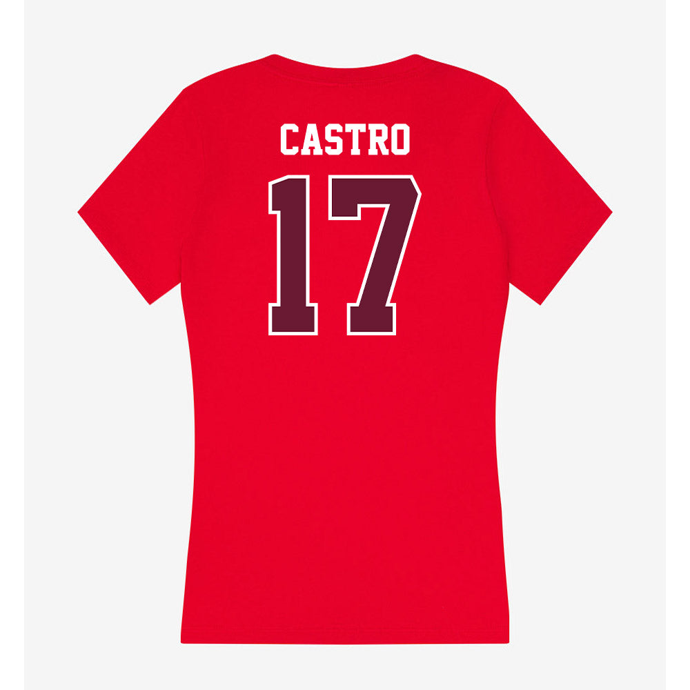 AAMU - NCAA Baseball : Isaac Castro - Women's V-Neck T-Shirt-1