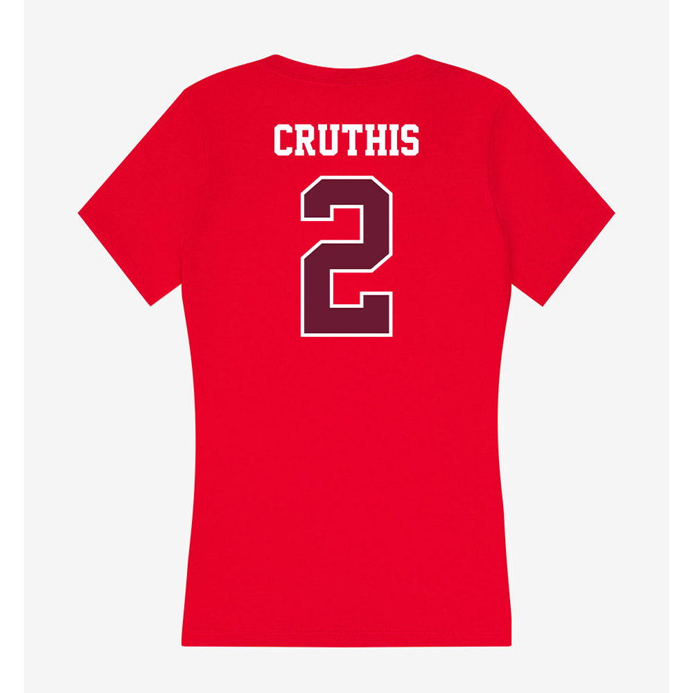 AAMU - NCAA Softball : Grace Cruthis - Women's V-Neck T-Shirt-1