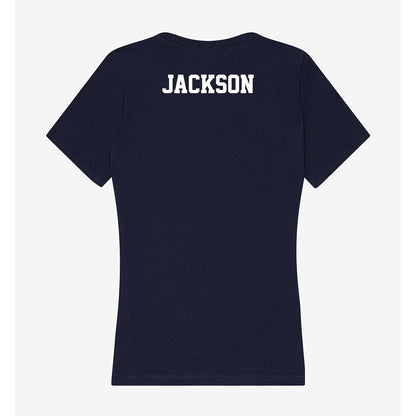 Jackson State - NCAA Men's Track & Field : Jyquan Jackson - Women's V-Neck T-Shirt-1