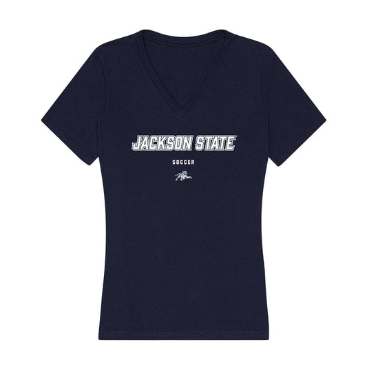 Jackson State - NCAA Women's Soccer : India Wilson - Women's V-Neck T-Shirt-0
