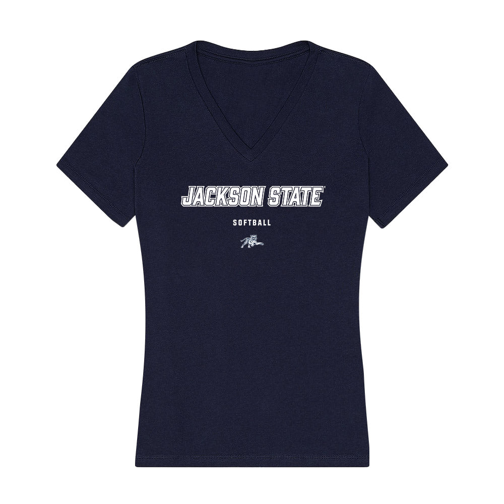 Jackson State - NCAA Softball : Zaria Keyes - Women's V-Neck T-Shirt-0