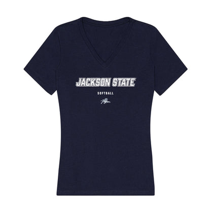 Jackson State - NCAA Softball : Zaria Keyes - Women's V-Neck T-Shirt-0