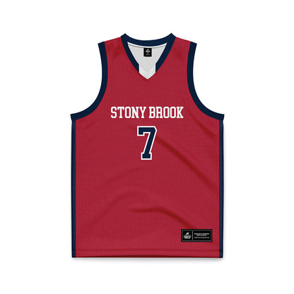 Stony Brook - NCAA Men's Basketball : Ethan Simmon - Basketball Jersey-0