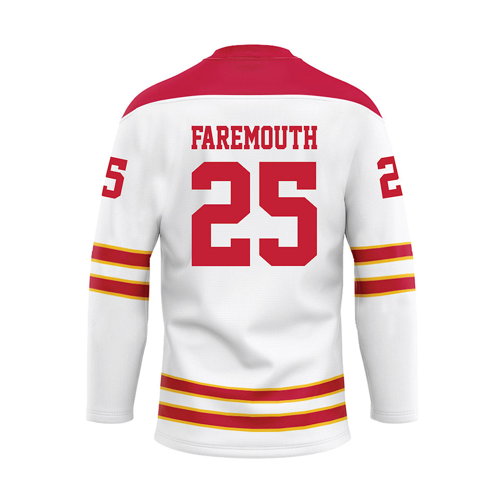 Ferris State - NCAA Men's Ice Hockey : Zach Faremouth - 2024 White Hockey Jersey-1
