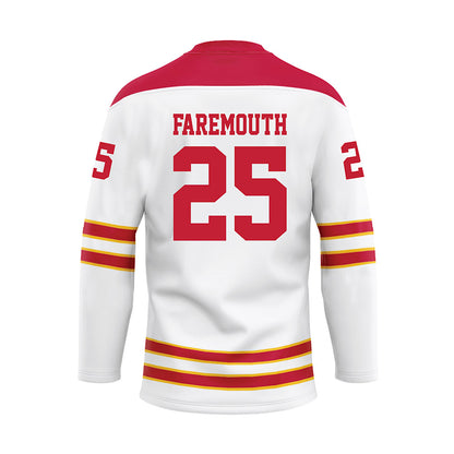 Ferris State - NCAA Men's Ice Hockey : Zach Faremouth - 2024 White Hockey Jersey-1