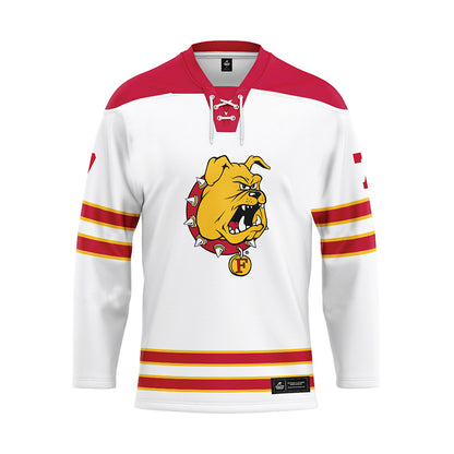 Ferris State - NCAA Men's Ice Hockey : Connor McGrath - 2024 White Hockey Jersey-0