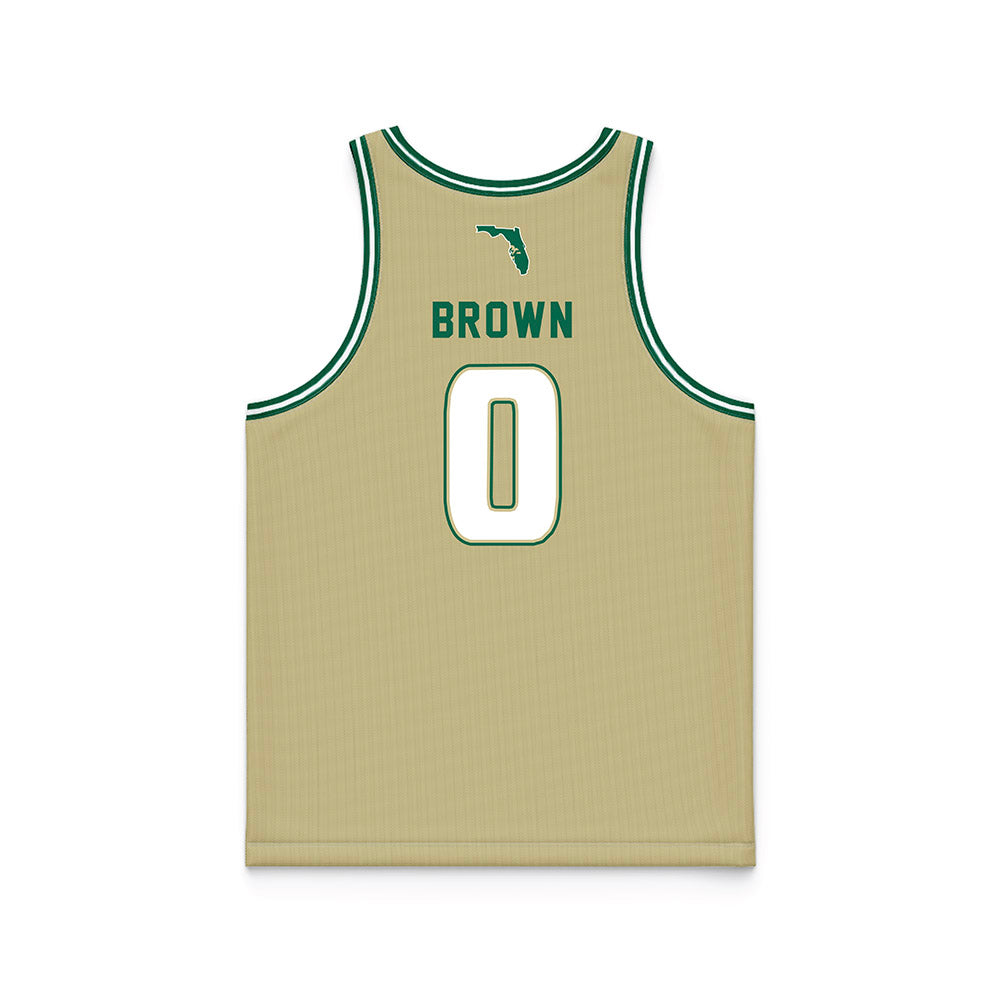 USF - NCAA Men's Basketball : Xavier Brown - Gold Basketball Jersey-1