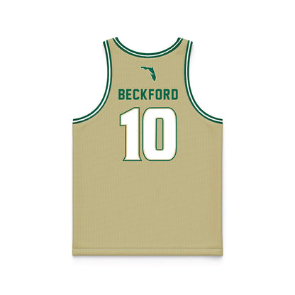 USF - NCAA Men's Basketball : Tristan Beckford - Gold Basketball Jersey-1