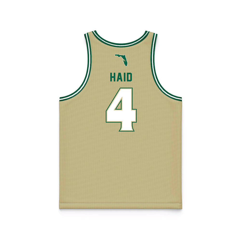 USF - NCAA Men's Basketball : Devin Haid - Gold Basketball Jersey-1