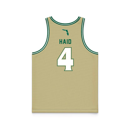 USF - NCAA Men's Basketball : Devin Haid - Gold Basketball Jersey-1