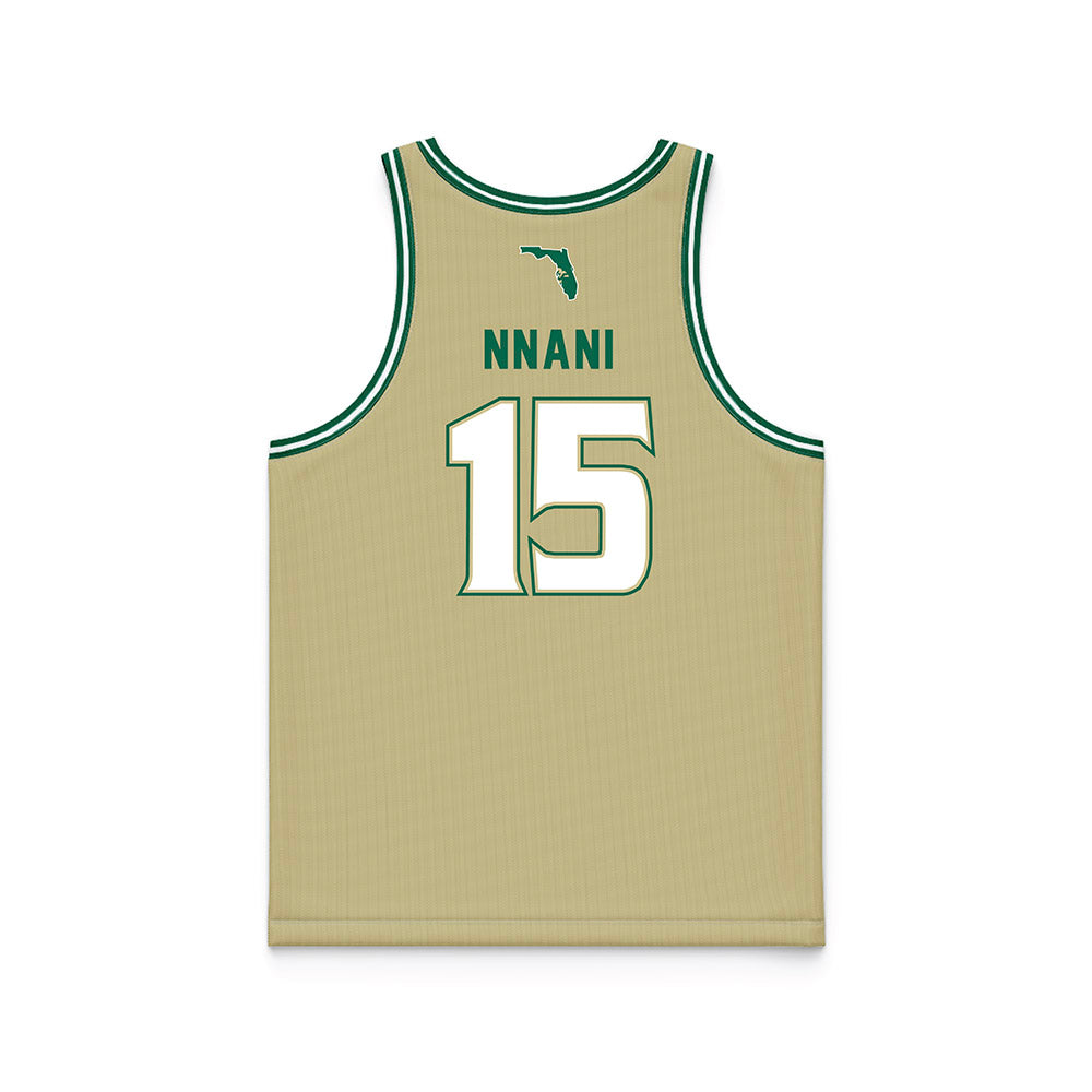 USF - NCAA Men's Basketball : Onyx Nnani - Gold Basketball Jersey-1