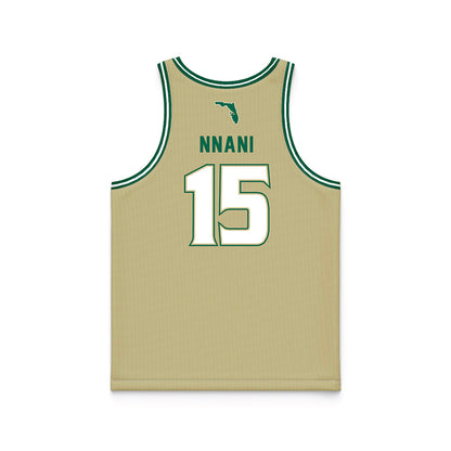 USF - NCAA Men's Basketball : Onyx Nnani - Gold Basketball Jersey-1