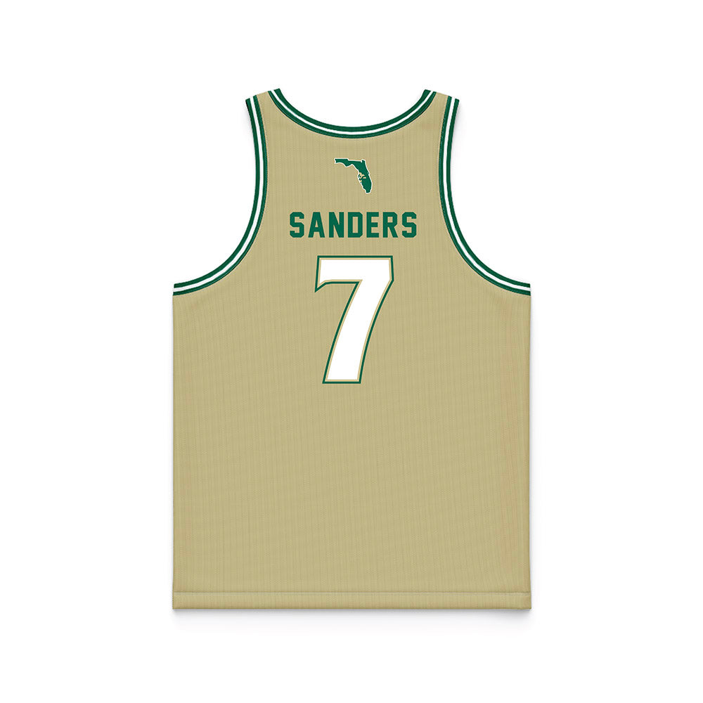 USF - NCAA Men's Basketball : Caleb Sanders - Gold Basketball Jersey-1