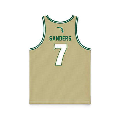 USF - NCAA Men's Basketball : Caleb Sanders - Gold Basketball Jersey-1